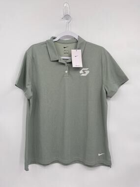 Nike Women's Dri-Fit Victory Golf Polo Green Texture Print Shirt XL NEW